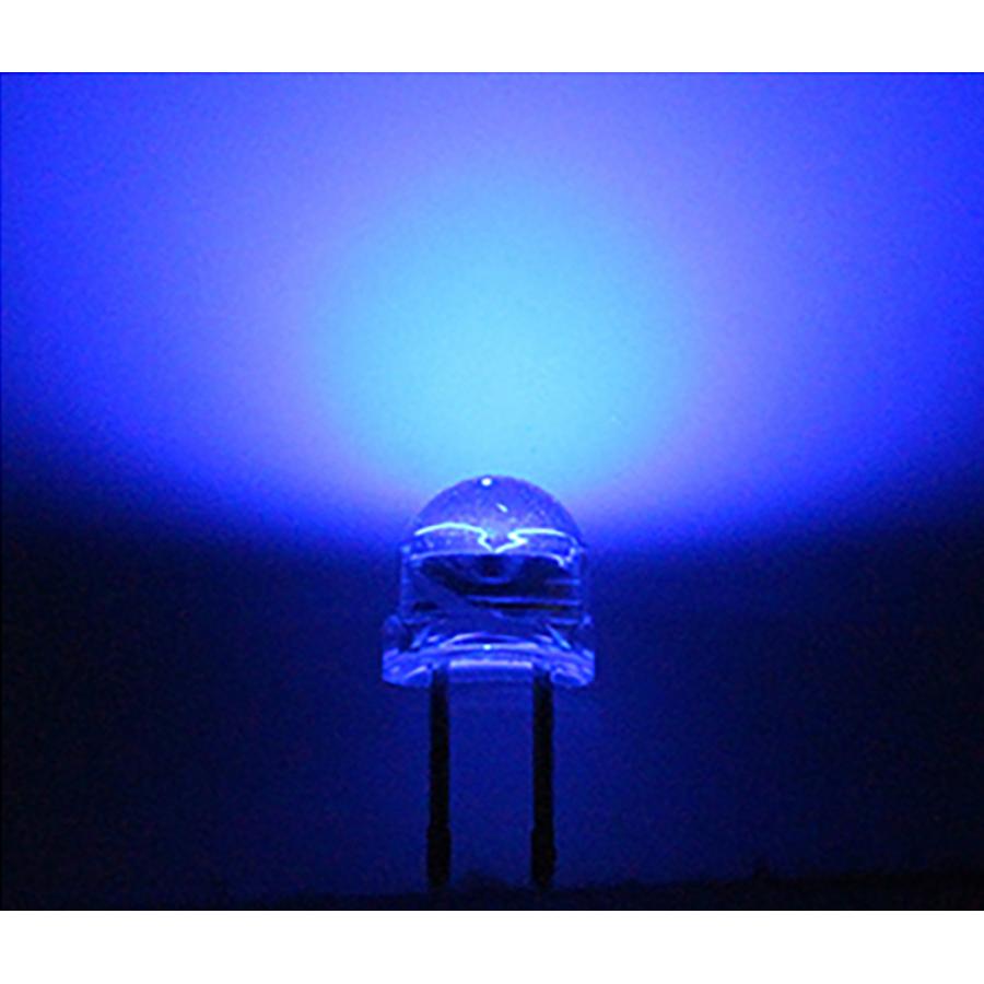 □ 5mm 帽子型 超広角 LED 青色 ブルー 高輝度 透明クリアレンズクリア