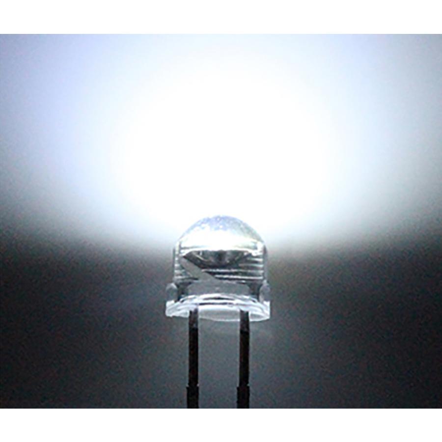 ■ 5mm 帽子型 超広角 LED 白色 白 ホワイト 高輝度 透明クリアレンズクリアトップ 激安 LED電球、LED蛍光灯、LEDライトに 発光ダイオード LED素子｜ledg｜02