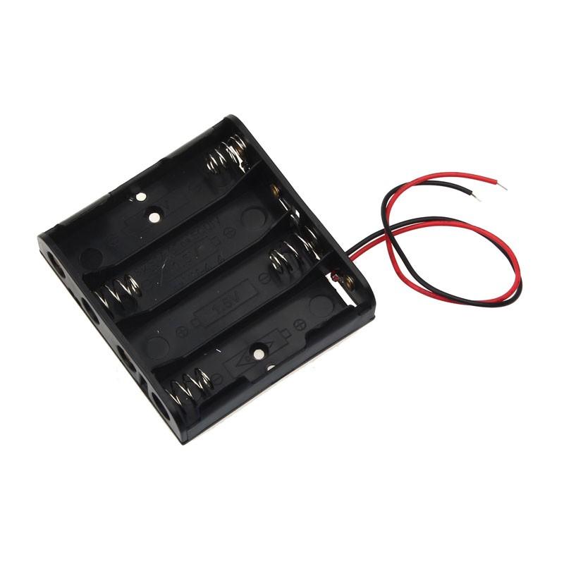 電池ボックス 単3電池x4本直列仕様 6V 4.8V 便利なリード線付♪  単三電池 バッテリーケース 電池ケース 横型｜ledg｜02