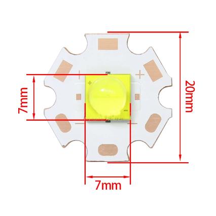 CREE XLamp XHP70代替品 32W 12V 20mmスター型銅製ヒートシンク基板付 ハイパワーLED 白色 電球色 LEDライト ...