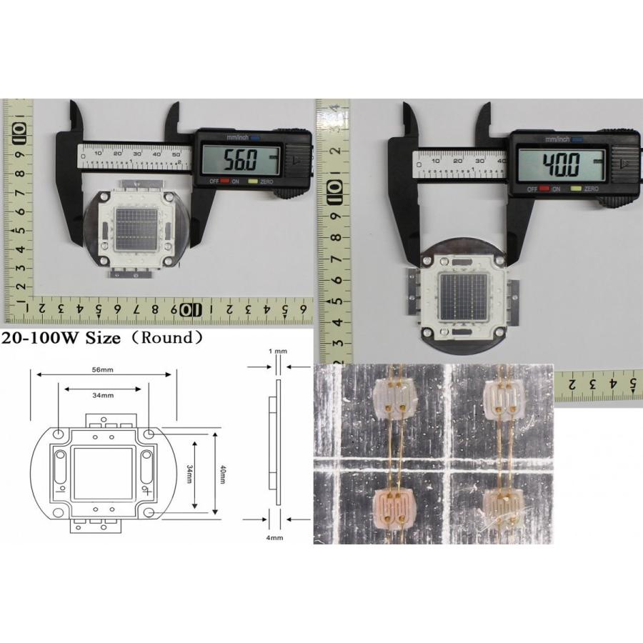 高品質 高効率 超高演色 Ra90+ 100W ハイパワーLED 白色 白 ホワイト