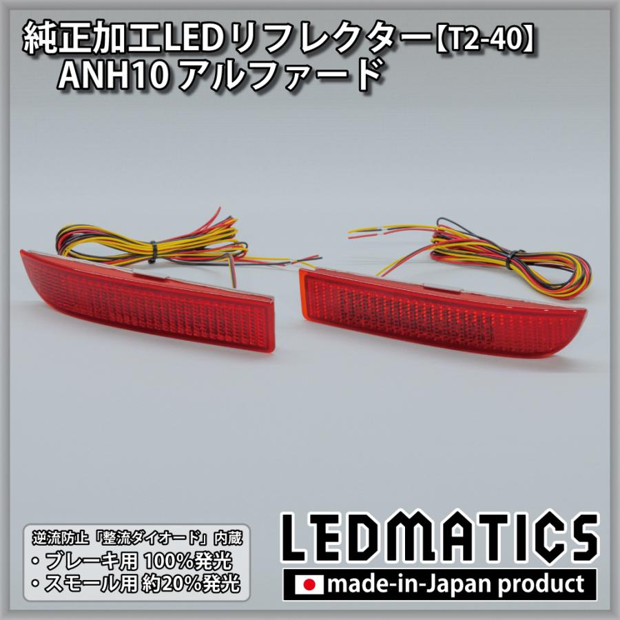 アルファードLEDリフレクター 純正加工 ANH10 カスタム パーツ 防水 