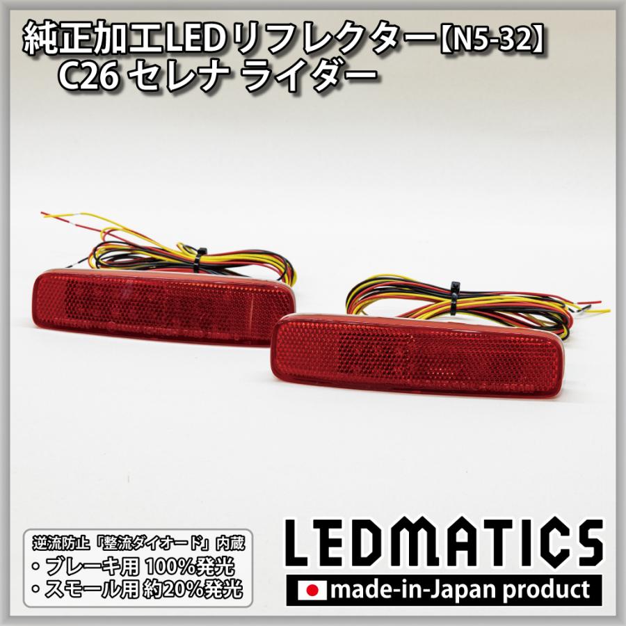 セレナ LEDリフレクター 純正加工 C26 ライダー カスタム パーツ 防水 
