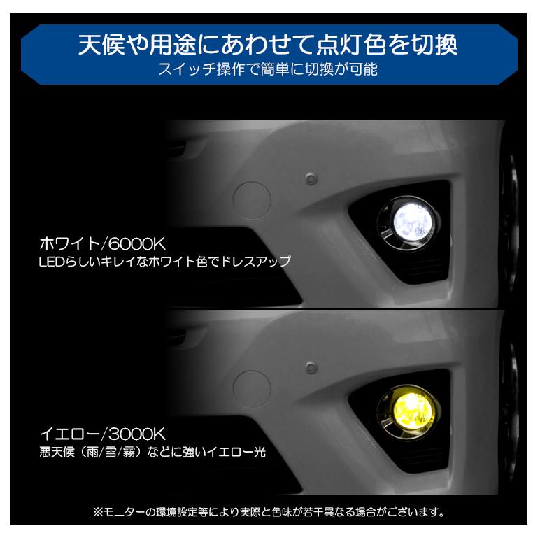 DA64V 前期/中期/後期 エブリィ LED フォグランプ H8 18W EPISTER 1800ルーメン 6000K/3000K ホワイト/イエロー 2色切替 車検対応｜leendome｜03