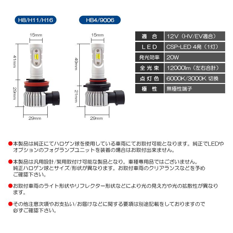 HM1/HM2 前期/中期/後期 バモス LED フォグランプ H8 20W 12000