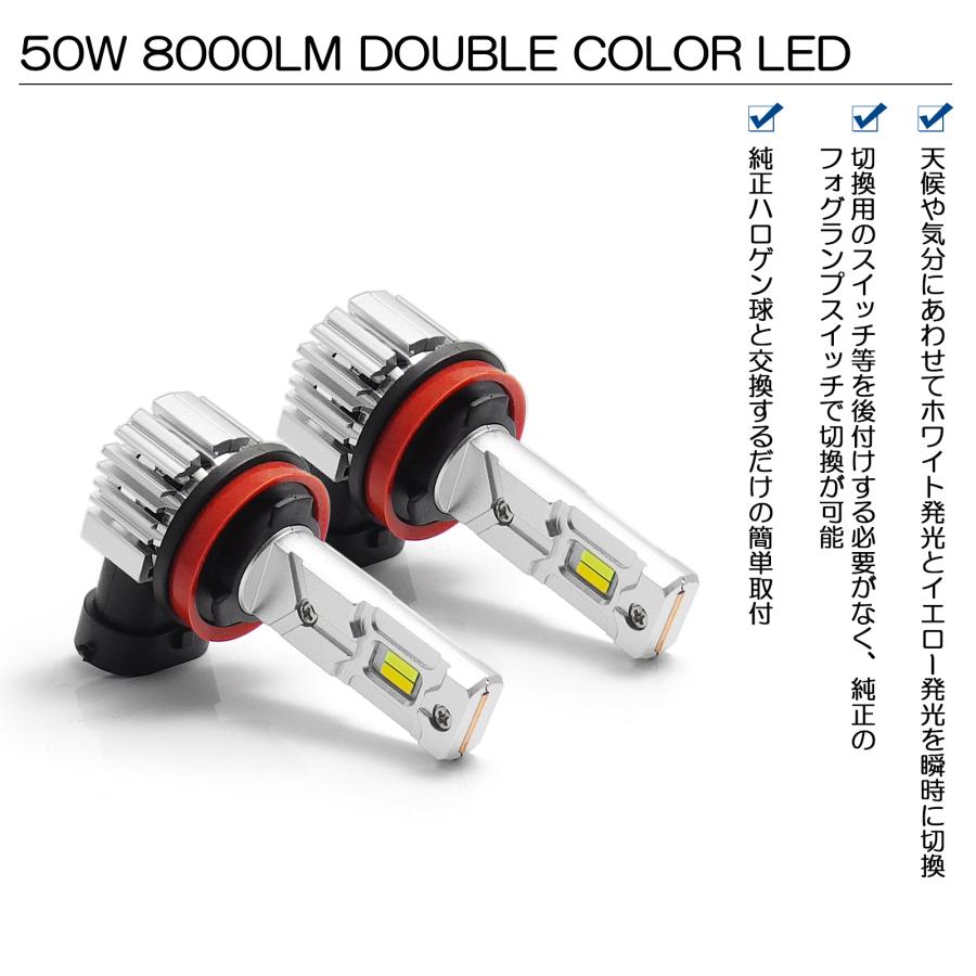VA系/VAG 前期 WRX S4 フォグランプ LED 2色切替 ホワイト/イエロー