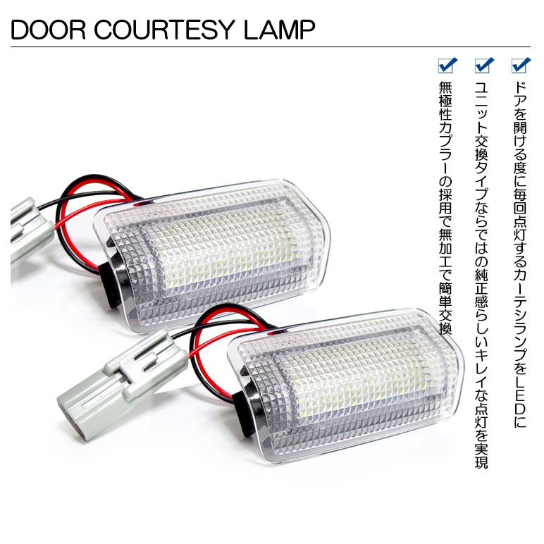 20系 前期/後期 アルファード LED カーテシランプ 純正交換 ユニット交換タイプ ホワイト点灯/レッド点滅｜leendome｜02