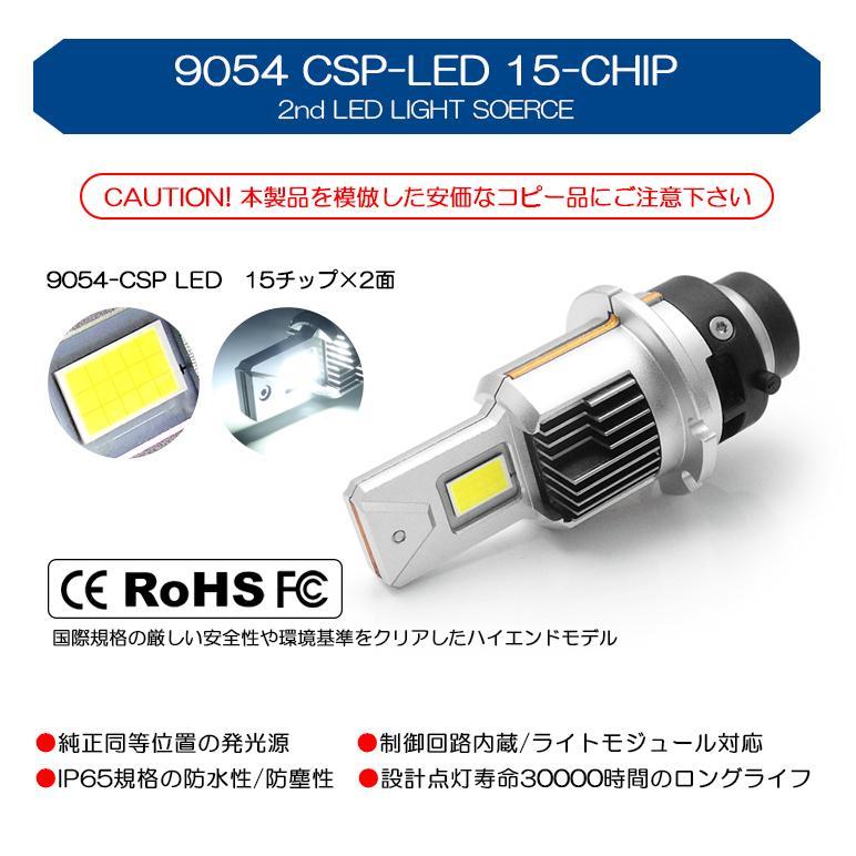 CT9A ランエボ/ランサーエボリューション9 ロービーム／ヘッドライト 純正HID交換用 D2S LED 14000LM 6500K/ホワイト 車検対応設計｜leendome｜08