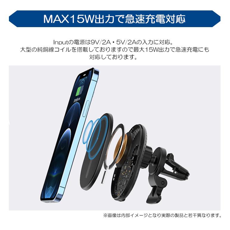 ☆充電スマホホルダースタイリッシュ、車内の最適アイテム RZ34 フェアレディZ スマホホルダー ワイヤレス充電器 MagSafe