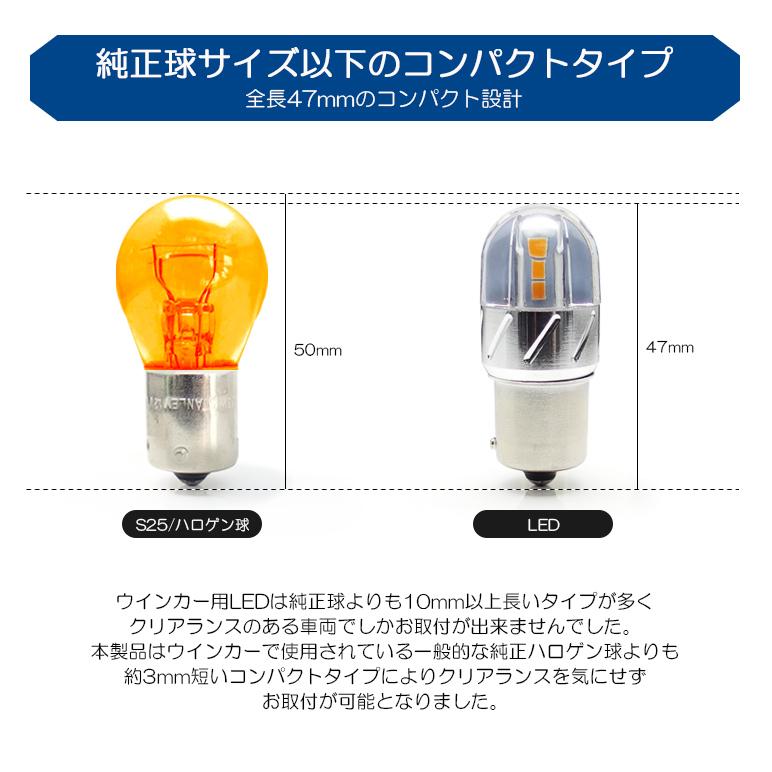 S200P/S210P ハイゼットトラック LED フロントウインカー S25 ピン角