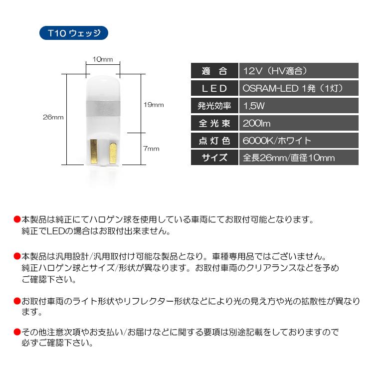 ZC33S スイフトスポーツ LED ポジション球/ナンバー灯 T10/T16 1.5W