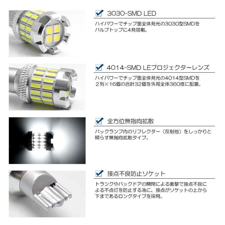 YA系/YAM エクシーガクロスオーバー7 LED バックランプ T16 4W
