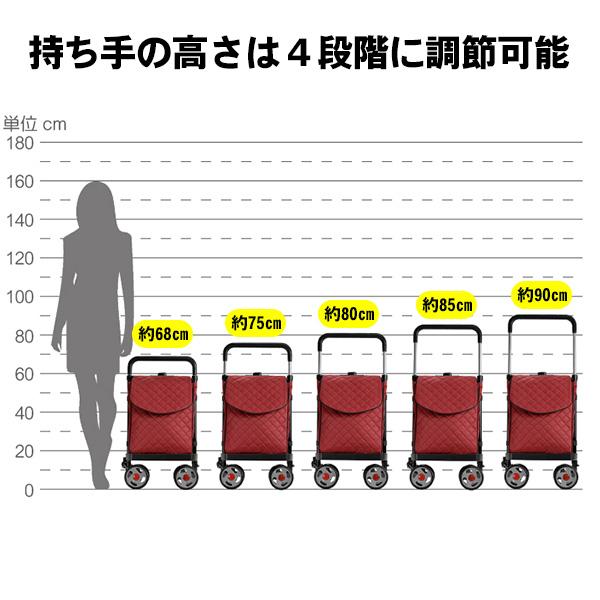 ショッピングカート ショッピングキャリー 4輪 おしゃれ 横押し
