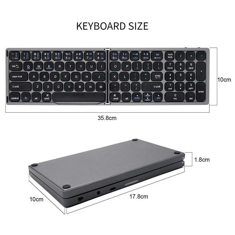 ワイヤレスキーボード 折りたたみ コンパクトフタツオリ テンキー付き Bluetooth タブレット PCキーボード 無線 超薄型 リモートワーク最適 在宅勤務｜leeor4649｜03