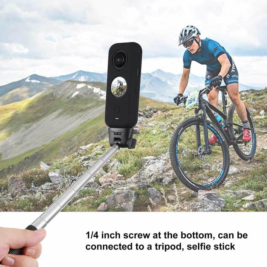 Insta360 ONE X2 アクションカメラ 用保護シリコン カバー レンズキャップケース+ボディシリコン保護ケース 滑り止め 全面保護 インスタ360 ワン X2｜leeor4649｜02