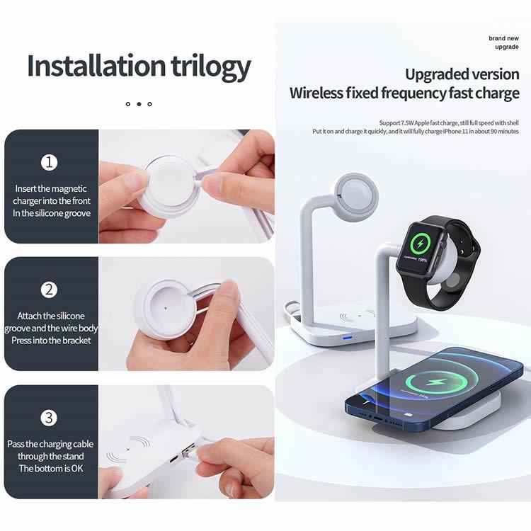 ワイヤレス充電器 2 in 1 充電スタンド アイウォッチ充電器 AirPods