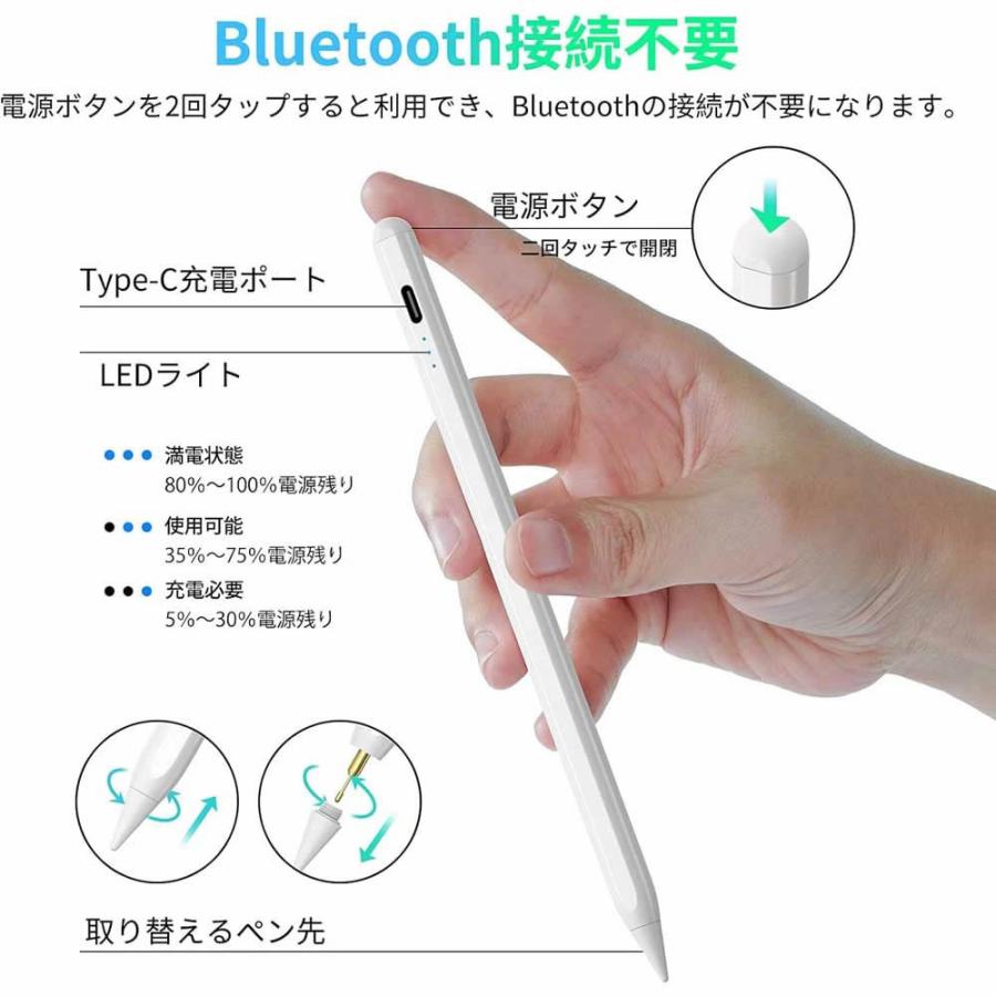 iPad用ペン iPad Pro M4 mini 7対応 アップルペンシル 超急速充電