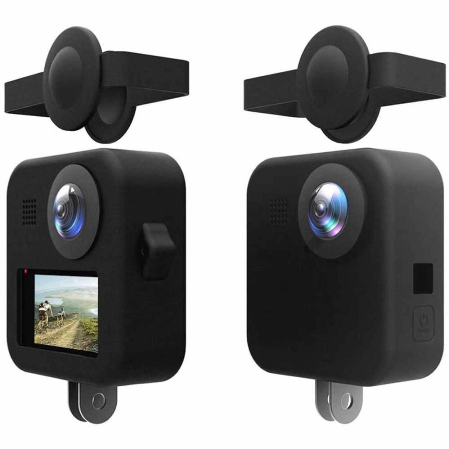 Gopro Max アクションカメラ 用保護シリコン gopro max用保護シリコン カバー デュアルレンズキャップケース+ボディシリコン保護ケース 滑り止め 全面｜leeor｜02