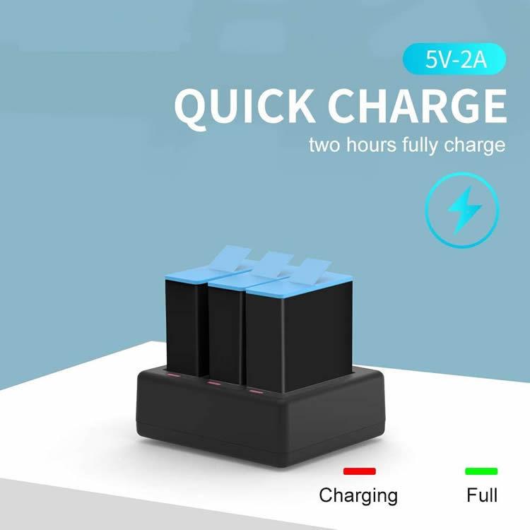 Gopro hero9 バッテリー用充電器 3個同時充電 バッテリーチャージャー 