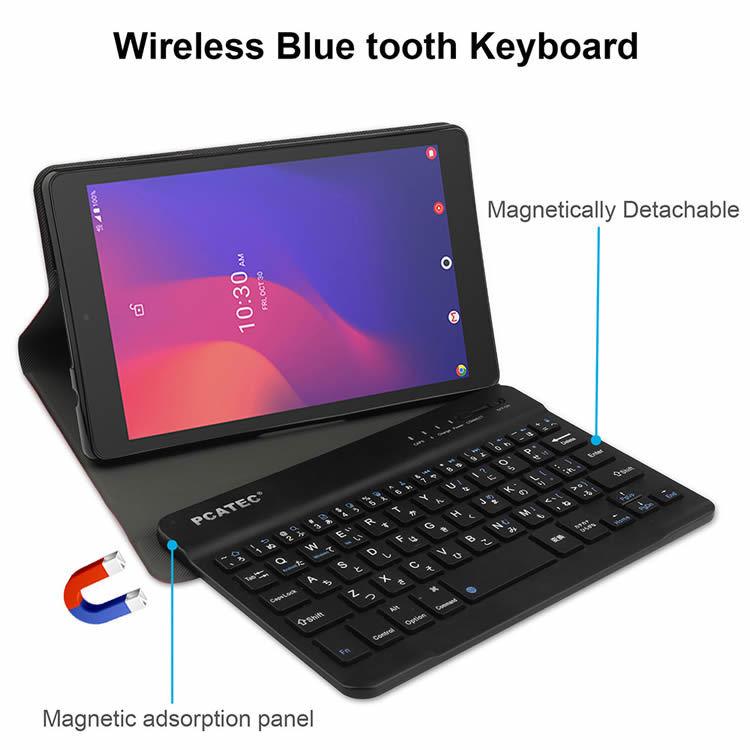 docomo dtab d-42A ワイヤレスキーボード タブレットキーボード レザーケース付き ワイヤレスキーボード キーボードケース Bluetooth キーボード バン｜leeor｜03