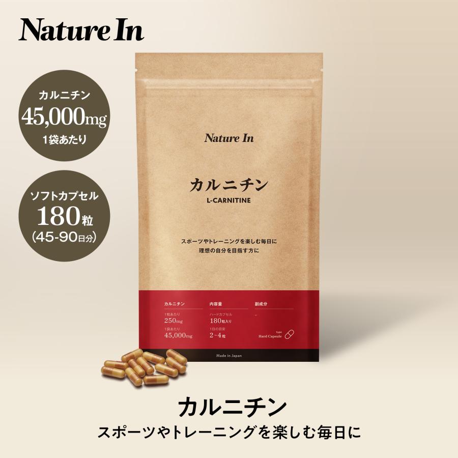 Nature In L-カルニチン サプリ 3ヶ月分 45000mg配合 180粒（1粒250mg