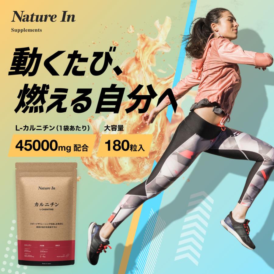 Nature In L-カルニチン サプリ 3ヶ月分 45000mg配合 180粒（1粒250mg