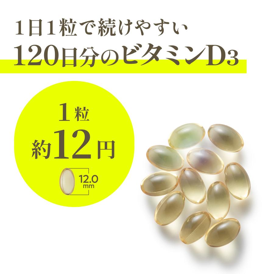 Nature In ビタミンD3 サプリ120日分 2000IU/粒 DHA EPA フィッシュ