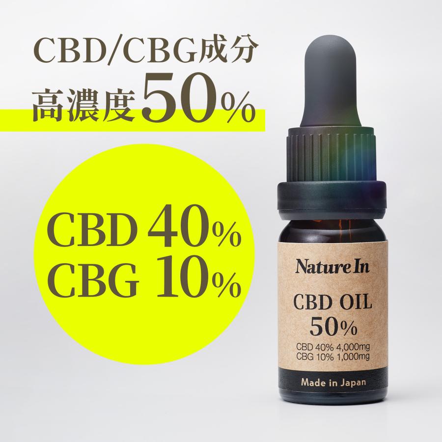 Nature In CBDオイル 50％(CBD 40%+CBG 10%) サプリ 高濃度 CBD4000mg