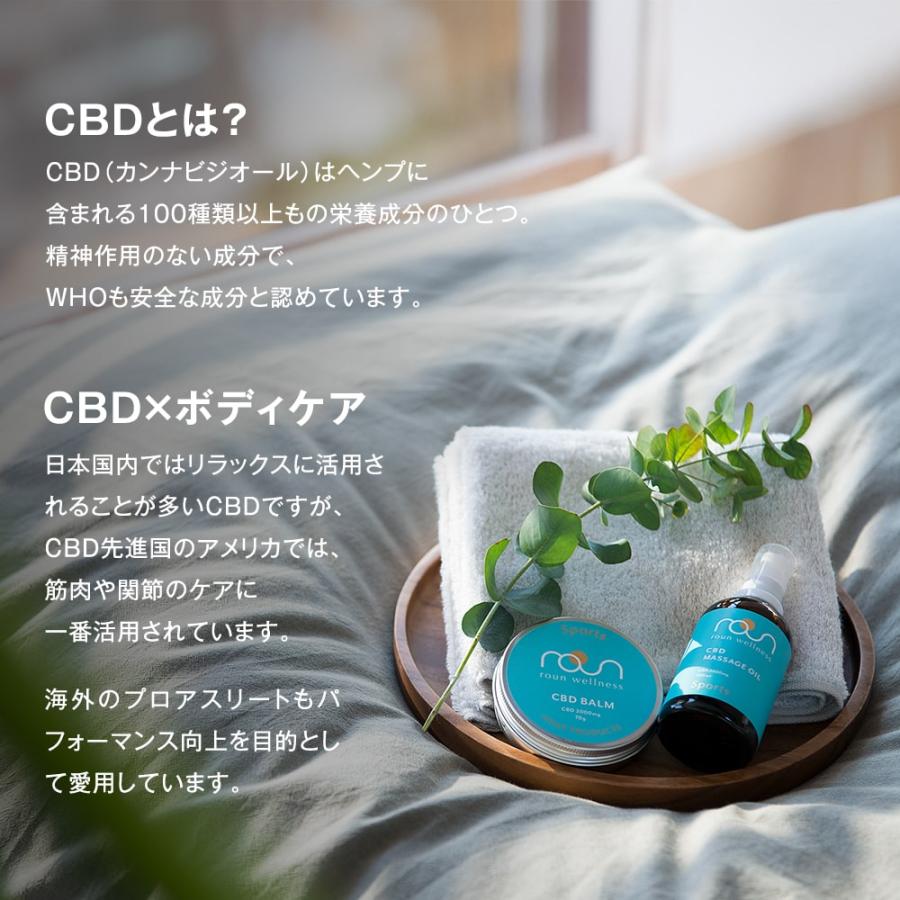 CBD スポーツ バーム  70g CBD 2000mg 配合 roun ラウン マッスル 筋肉 アスリート向け｜leep｜10