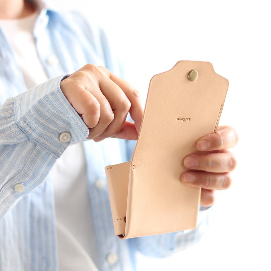 お札が折れない 可愛い二つ折り財布 LF-021 ヌメ革ALL レザー財布 ミニ