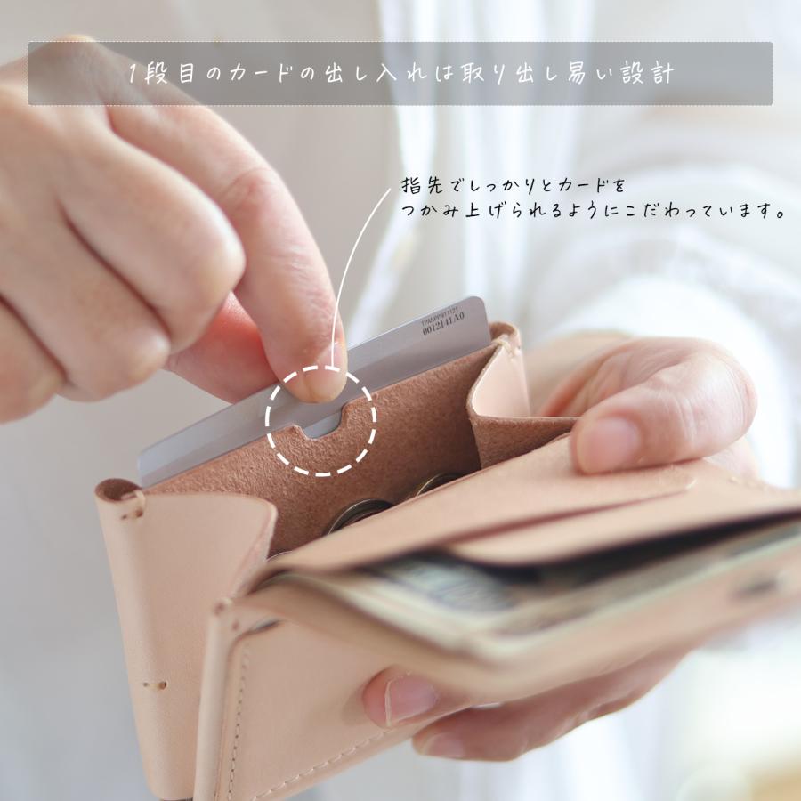 お札が折れない 高機能コンパクト財布 LF-051 ヌメ革ALL ミニ財布