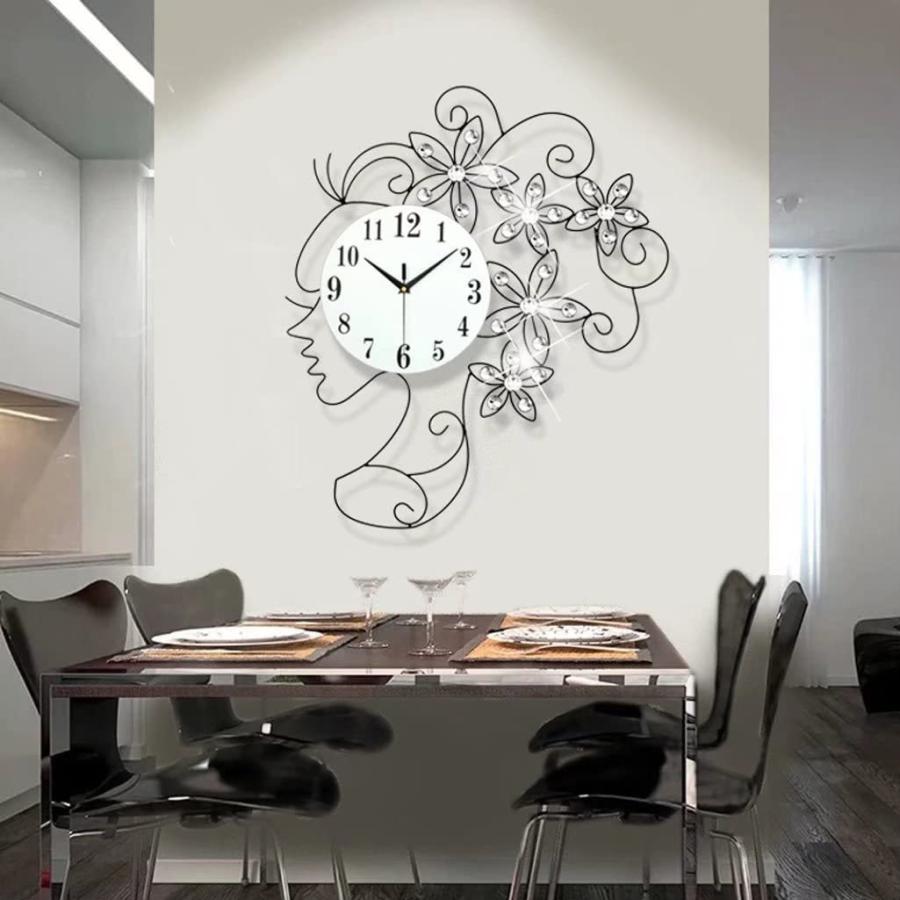 デジタル ファッション モダン インテリア Lefty 数字時計 オ デザイン 欧式 ファッション 壁掛け 掛け時計 インテリア 花 石英時計 おしゃれ ホーム 数字時計 女の子 静か A Kuya