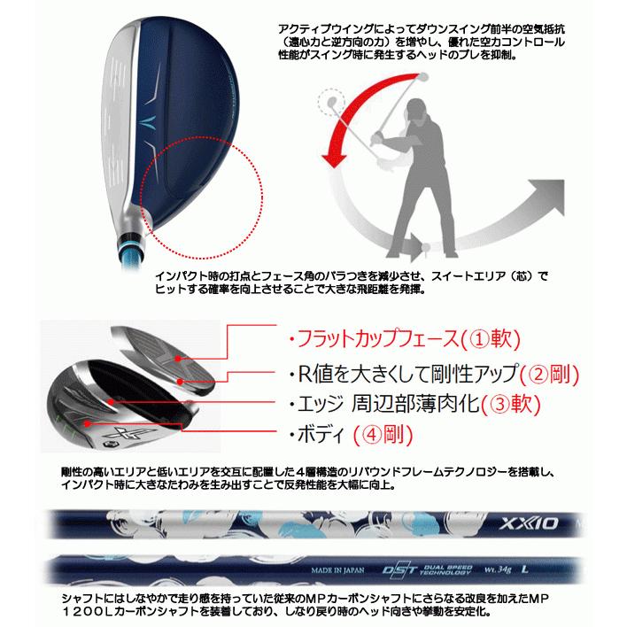 レディス/女性用 ダンロップ ゼクシオ12 MP1200L ブルー ハイブリッド ユーティリティ 右用｜leftygolf｜06