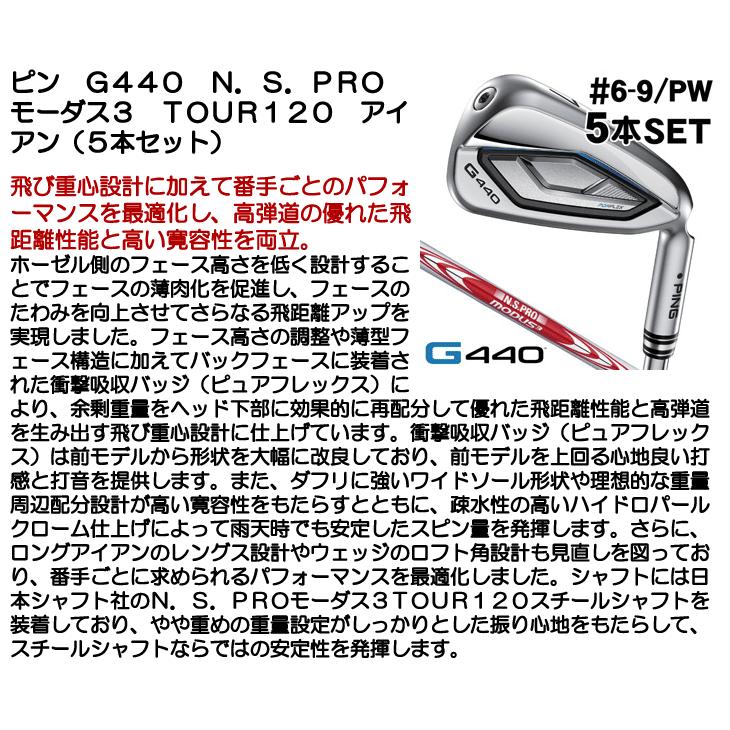 ピン PING G440 アイアン 5本セット （#6/#7/#8/#9/PW） N.S.PRO モーダス3 TOUR120 モーダス 120 右利き用 日本正規品_5