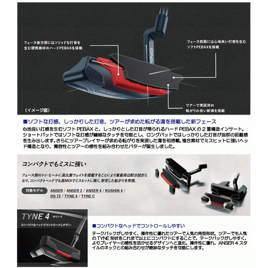 ピン 2021 タイン4 TYNE4 PP58グリップ 長さ調整機能 パター 右用｜leftygolf｜09