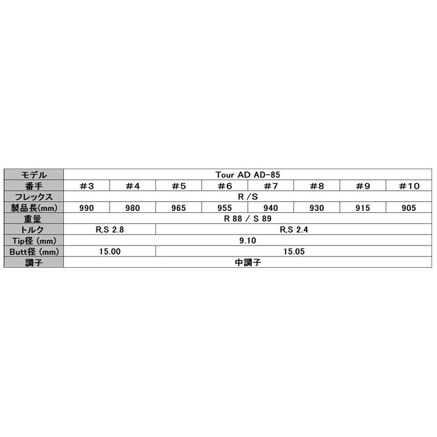 Tour AD-85(S) ツアーAD 5-PW/6本セット グラファイトデザイン Tour AD-85 アイアン用 ツアーAD 5-PW/6本