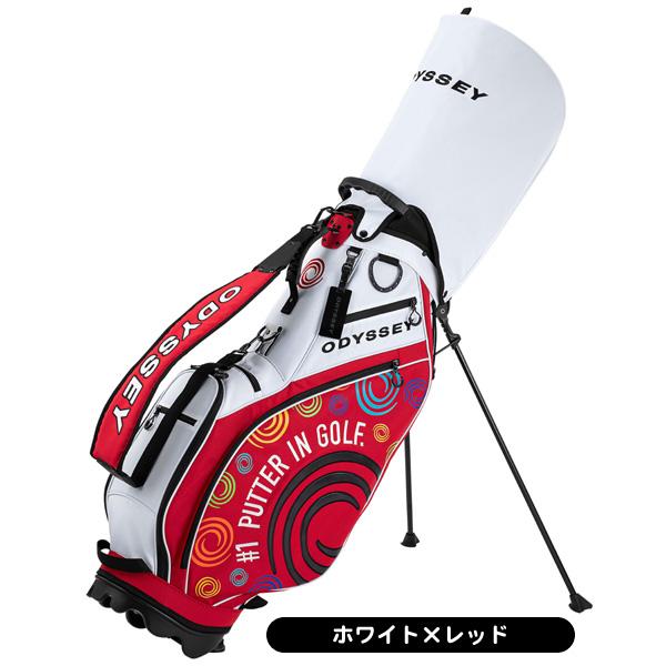 ODYSSEY キャディバッグ ホワイト・ブラック・レッド ODYSSEY（キャロウェイゴルフ） ☆付属ネームタグ刻印無料☆オデッセイ