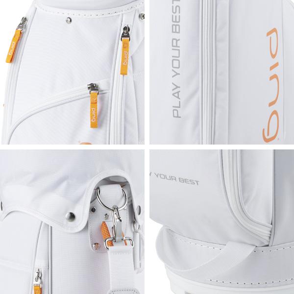 ★値下げ★【新品・未使用】pingレディースキャディバッグ白 PING 付属ネームタグ名入れ無料 レディース ピン 2024 CB-L2401