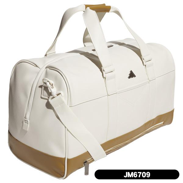 addidas シューズポケット付　合成皮革 ボストンバッグ ホワイト　ゴルフ アディダス(adidas) ボストンバッグ シューズポケット付き 合成皮革