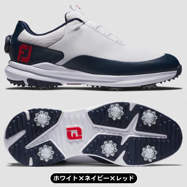 FootJoy ゴルフシューズ PRO BOAダイヤル ホワイト×ネイビー FootJoy フットジョイ 2024 ウルトラフィット BOA ソフト
