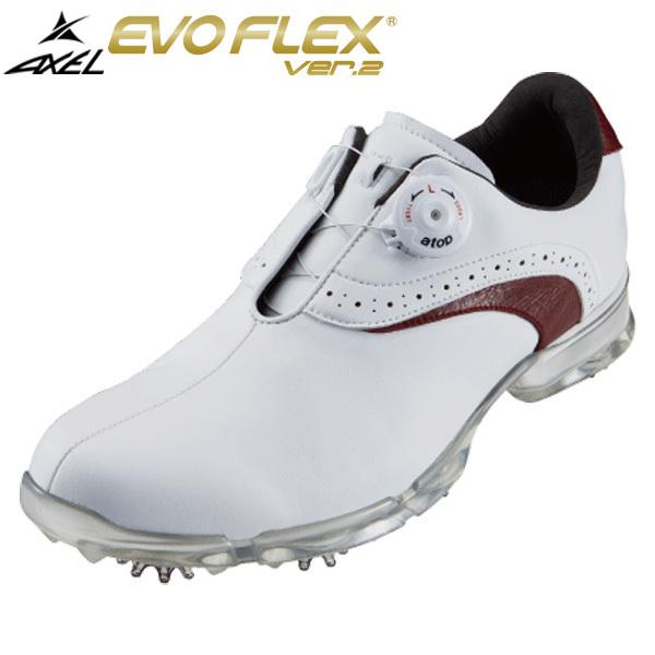 アクセル EVO FLEX VER2 AXGS-20303 ゴルフシューズ 白/赤