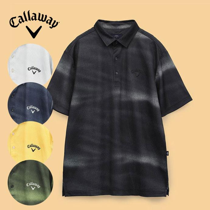 レア　Callaway　RICOH　契約プロ　実使用　半袖　ゴルフシャツ　紺　L Callaway（キャロウェイ） ゴルフ メンズ 半袖シャツ C25134117 春 夏