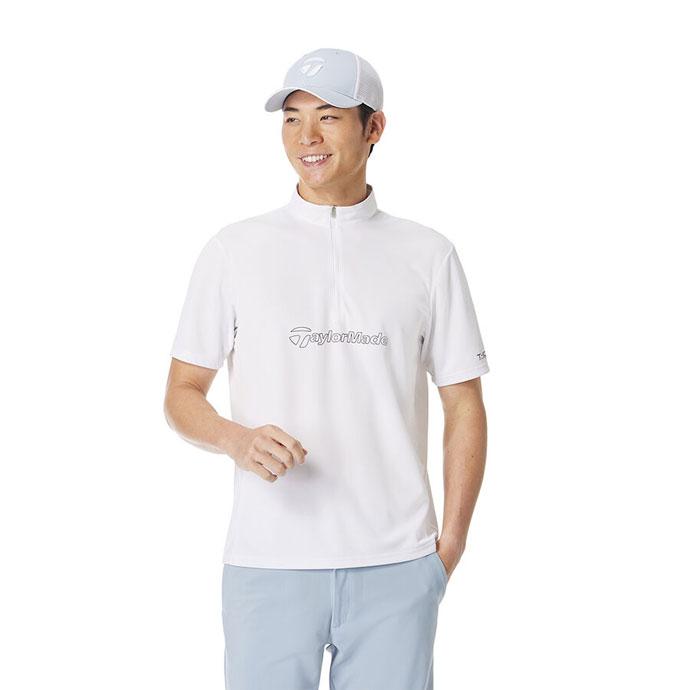 【新品】TaylorMade モックネック/ハーフジップS ホワイト TaylorMade（テーラーメイド） ゴルフウエア メンズ T-ICEハーフジップ