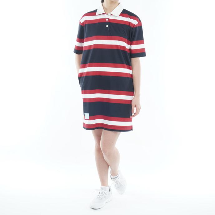 トミー ヒルフィガー ゴルフ　ゴルフウェア　ラガーストライプシャツ ワンピース TOMMY HILFIGER GOLF ゴルフ レディース/女性用 トミー