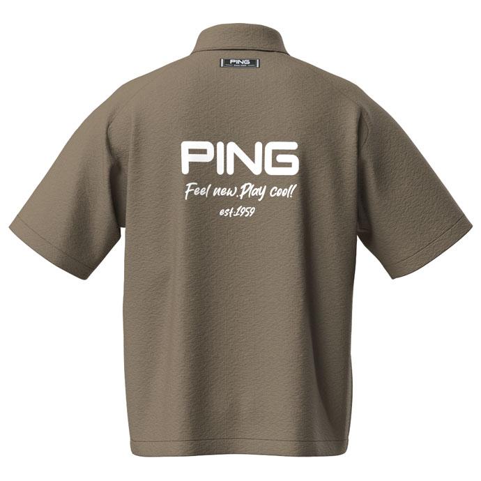 PING（ピン） ゴルフ メンズ シアサッカー半袖フルジップシャツ