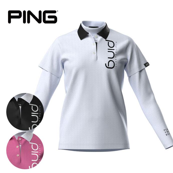 Ping レイヤードツイン　 ゴルフ レディース　白 PING（ピン） ゴルフウエア レディース レイヤードツインセット 春 夏