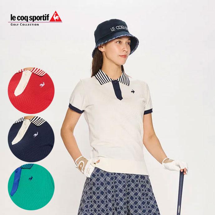 【ラスト1点・値下】ビタミンカラーポロシャツ・レディースゴルフニット半袖 le coq sportif GOLF（ルコックスポルティフ ゴルフ） ゴルフ