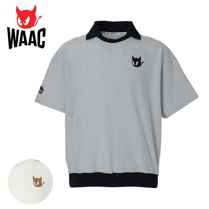 WAAC ゴルフウェア 半袖ポロシャツ Lサイズ ワック（WAAC）（メンズ）ゴルフウェア ライトストレッチポンチ 半袖