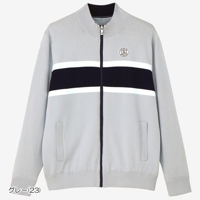 超美品【【【and per se 】】】アンパスィ★ニット防風ブルゾン★ホワイト and per se（アンパスィ） ゴルフ メンズ ウインドシャッター防風