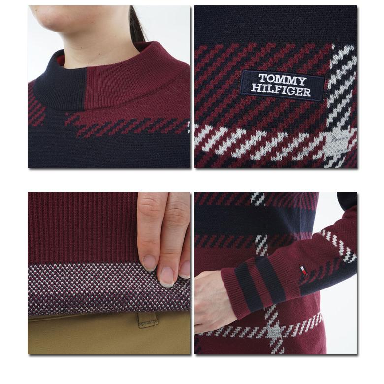 ゴルフ レディース/女性用 トミーヒルフィガー チェックボトルネックセーター THLA357 